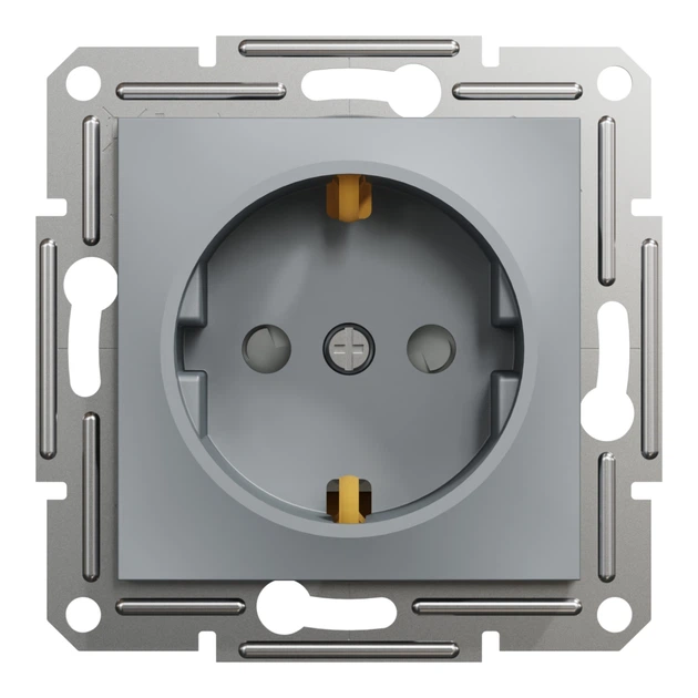 Розетка Schneider Electric ASFORA со штор. сталь (EPH2900262) - Фото 1 Розетка Schneider Electric ASFORA со штор. сталь (EPH2900262) - изображение 1