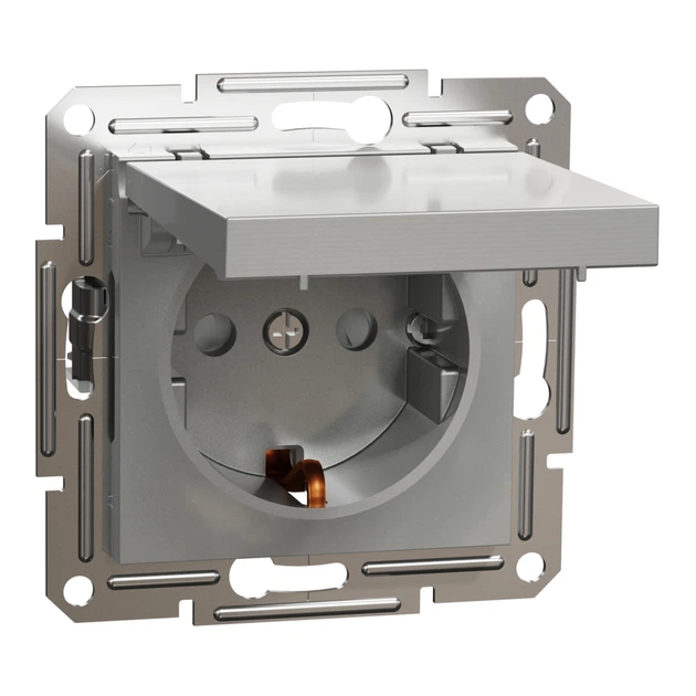 Розетка Schneider Electric ASFORA з кришкою, алюміній (EPH3100161) - зображення 2