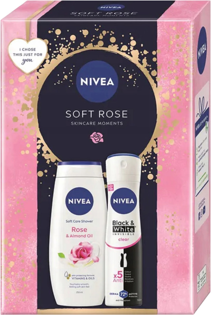 Zestaw kosmetyków pielęgnacyjnych Nivea Soft Rose Żel pod prysznic 250 ml + Antyperspirant 150 ml (9005800382210) - obraz 1