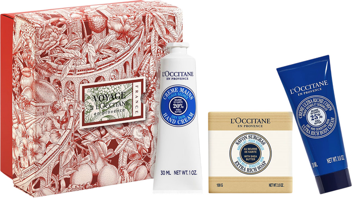Zestaw kosmetyków pielęgnacyjnych L'Occitane en Provence Discovery Nourishing Shea Butter Krem do rąk 30 ml + Krem do ciała 20 ml + Mydło w kostce 100 g (3253581775424) - obraz 2