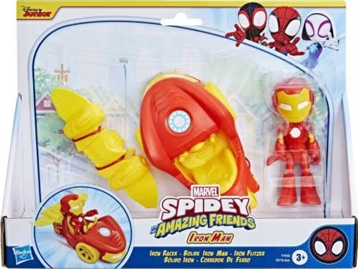 Zestaw zabawek Hasbro Marvel: Spidey and his Amazing Friends Iron Man & Iron Racer F7458 (5010996221964) - obraz 1