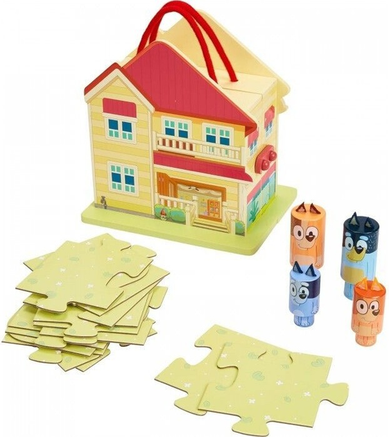 Zestaw zabawek Giochi Preziosi Bluey: Wooden Carry Along House 15 elementów BLYA1000 (8056379194828) - obraz 4