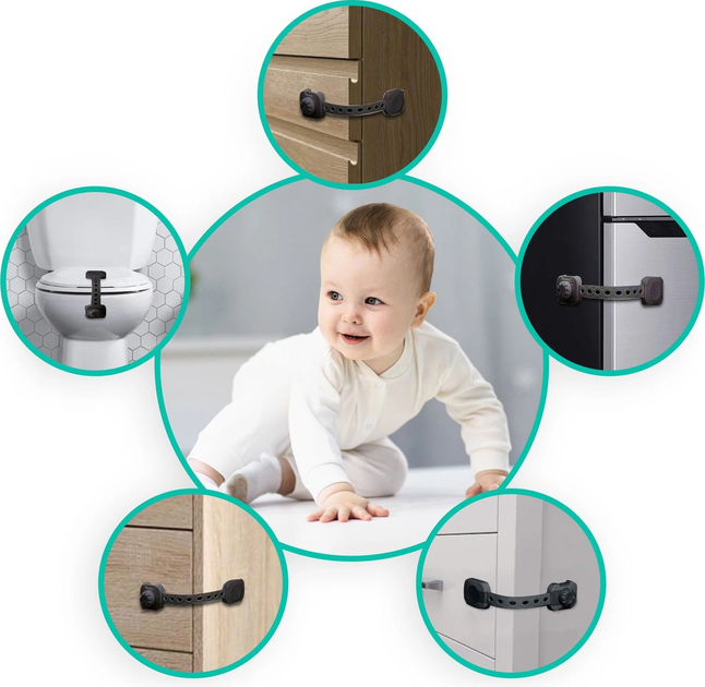 Zabezpieczenie otwierania szafek Ricokids 798202 6 szt Czarne (5903890613891) - obraz 8