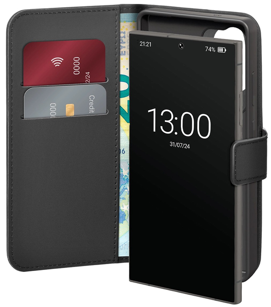 Etui z klapką Puro Booklet Case z portfelem do Samsung Galaxy S25 Ultra Black (8018417499937) - obraz 1