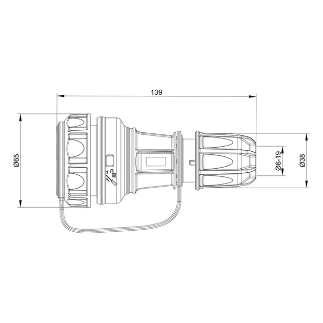 Герметична розетка SCHUKO 16A 250В 2P+E IP68 IDE Синій (118) - зображення 6