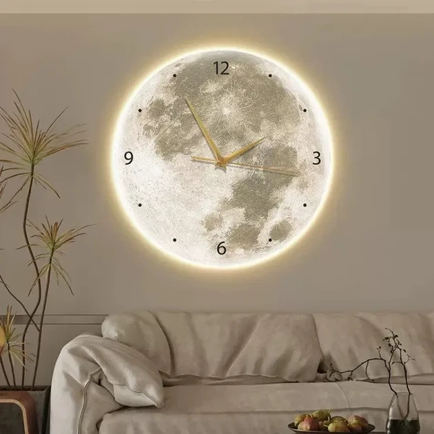 Настенные часы RIAS NCH-40-40 "Луна" с LED подсветкой 40 см (3_06484) - изображение 2