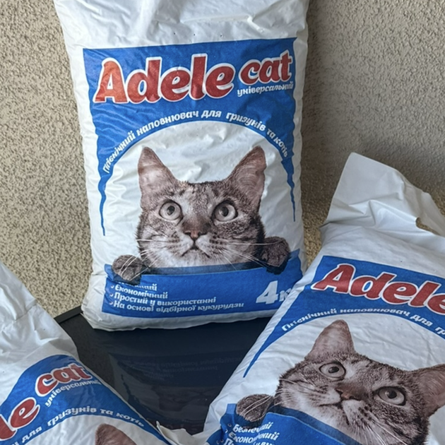Кукурудзяний наповнювач для котячого туалету комкується AdeleCat 24 кг - зображення 3
