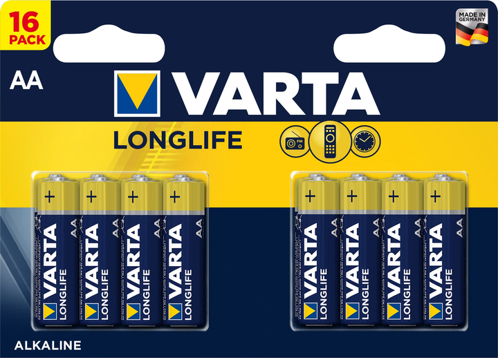Bateria Varta Longlife AA BLI 16 Alkaline (4008496592111) - obraz 1