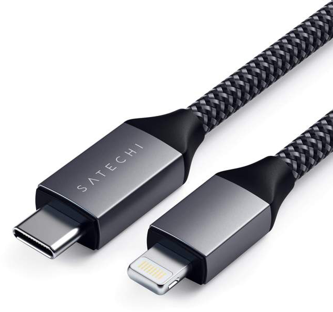 Kabel synchronizacyjny Satechi USB Type-C do Lightning 1.8 m Space Gray (ST-TCL18M) - obraz 1
