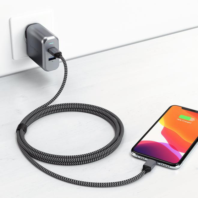 Kabel synchronizacyjny Satechi USB Type-C do Lightning 1.8 m Space Gray (ST-TCL18M) - obraz 8