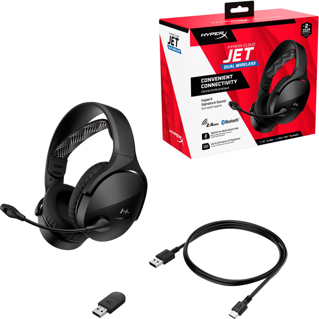 Słuchawki HyperX Cloud Jet Wireless Black (AJ0T1AA) - obraz 7