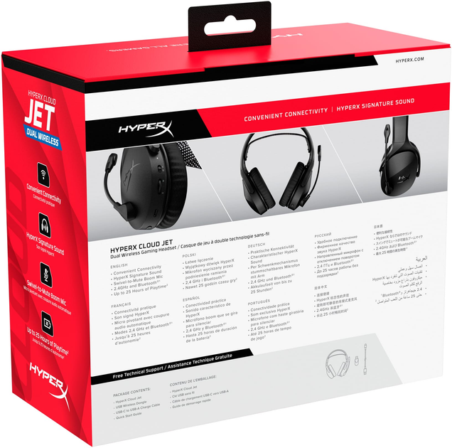 Słuchawki HyperX Cloud Jet Wireless Black (AJ0T1AA) - obraz 10
