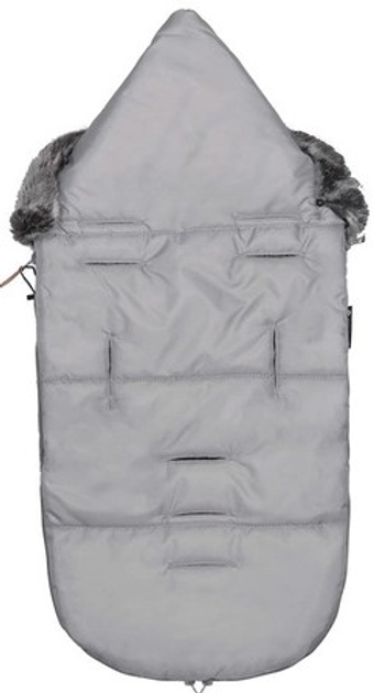 Śpiworek Springos SB0045 4 w 1 z futerkiem do wózka gondoli na sanki 80 cm Szary (5907719442297) - obraz 2