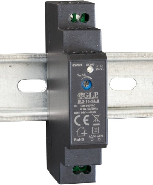 Zasilacz na szynę DIN GLP IP20, 10W, 5V, 2A (DL3-15-05-U) (5902135168646) - obraz 1