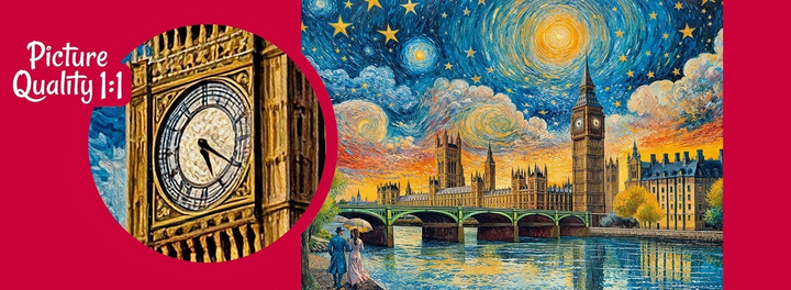 Puzzle CherryPazzi Impressionist sky over London 1000 elementów 30885 (5903728730882) - obraz 2