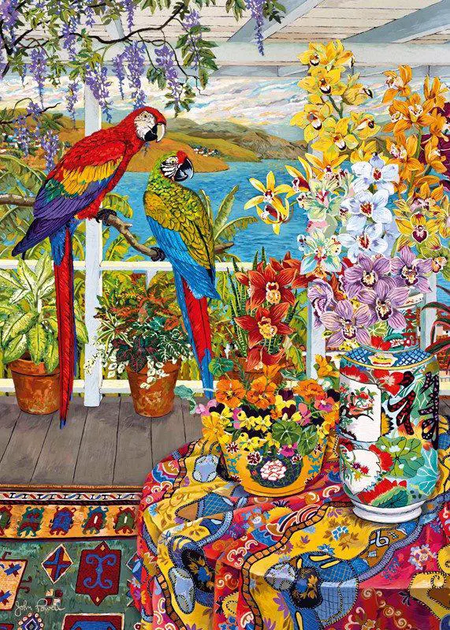 Puzzle CherryPazzi Parrots on the veranda 1000 elementów 30639 (5903728730639) - obraz 3