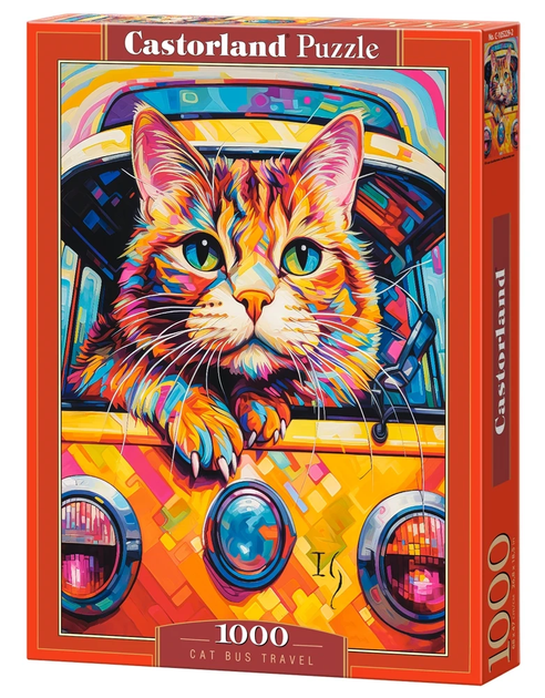 Puzzle Castorland Cat bus travel 1000 elementów C-105229-2 (5904438105229) - obraz 1