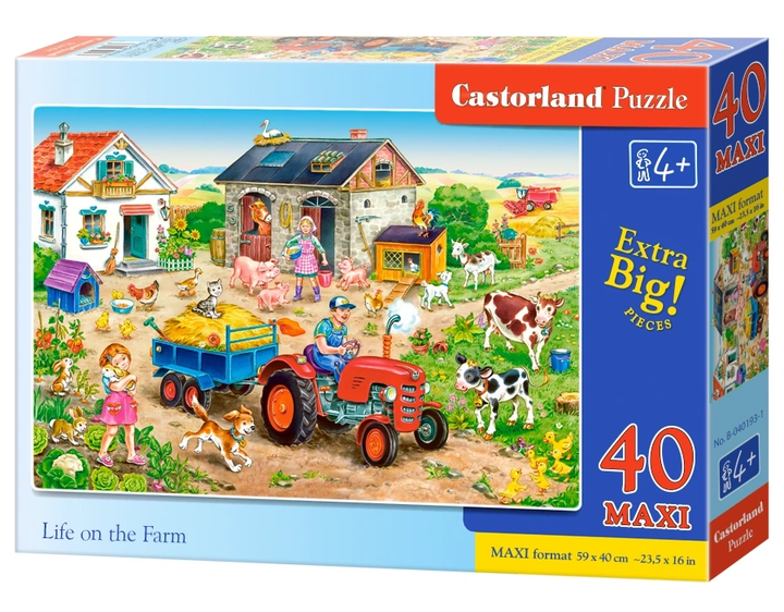 Puzzle Castorland Maxi Życie na farmie 40 elementów B-40193 (5904438040193) - obraz 1