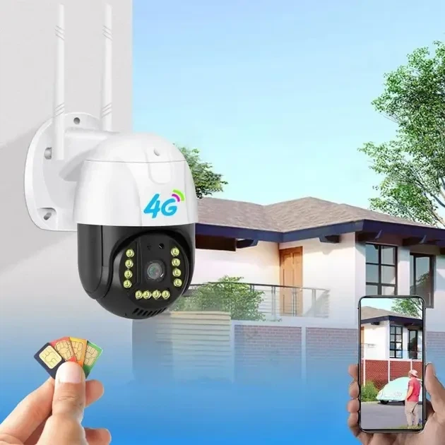 4G Wi-Fi IP-камера відеоспостереження V380 PRO з сонячною панеллю, автотрекінгом, нічним баченням, двостороннім звуком, IP66 - зображення 4
