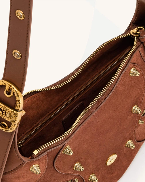 Женская сумка на плечо JW PEI Tessa Suede Shoulder Bag Dark Birch