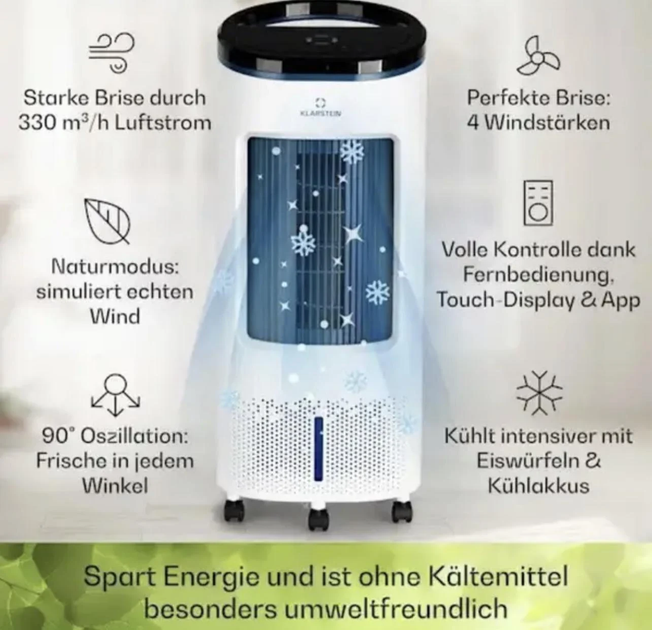 Мобільний кондиціонер Klarstein IceWind Plus Smart Білий Б/В - зображення 7