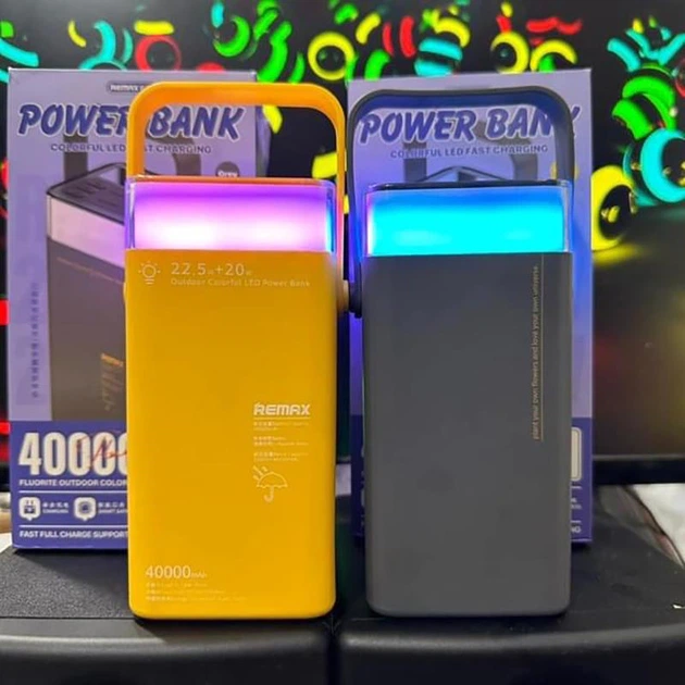 Павербанк Remax RPP-596 40000 mAh 22.5W 2USB/2Type-C Портативний зовнішній акумулятор PowerBank зі швидкою зарядкою та ліхтариком Grey - зображення 7
