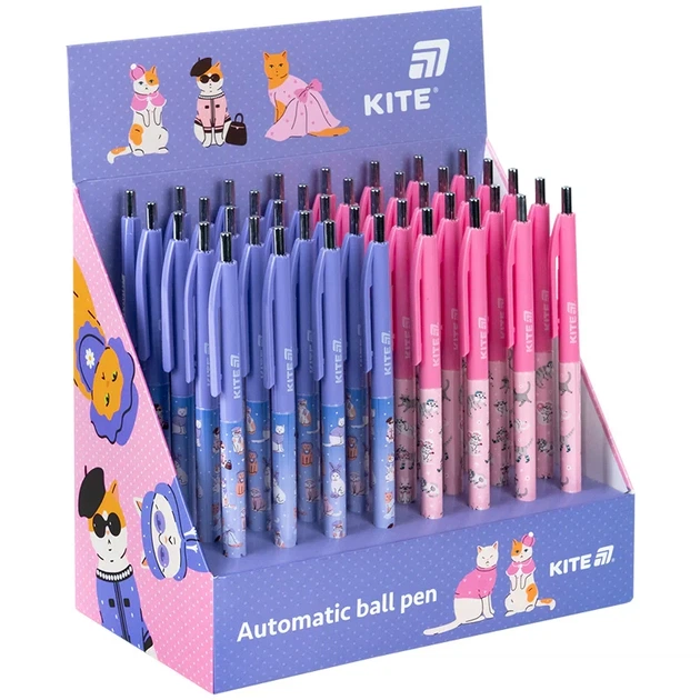 Ручка кулькова автоматична Kite Fashion Cat (K25-361-1) - Фото 3 Ручка кулькова автоматична Kite Fashion Cat (K25-361-1) - зображення 3