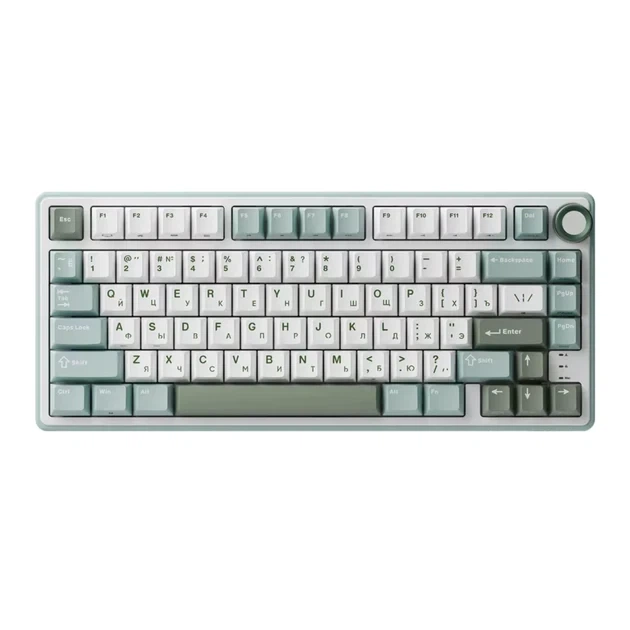 Игровая проводная клавиатура Royal Kludge RK R75 75% RGB USB Green and White - изображение 3