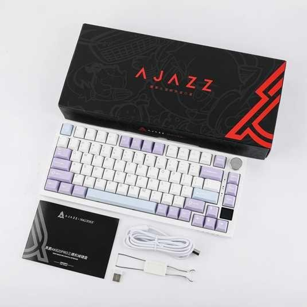 Беспроводная клавиатура Ajazz AK820 Pro RGB USB 2.4 Bluetooth Purple with white - изображение 6