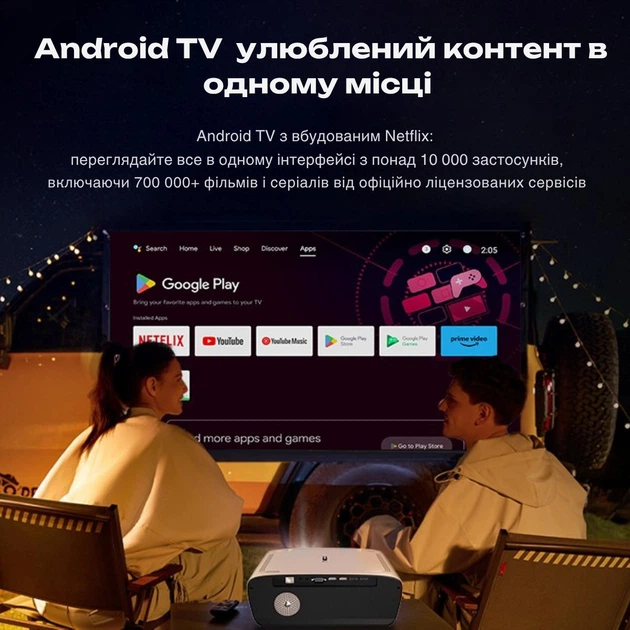 Дневной смарт проектор для фильмов 1550 ANSI Caiwei A9G Google TV Linux OS Wi-Fi Bluetooth Full HD 1080P поддержка 4K портативный LED мощный видеопроектор домашний кинотеатр для дома офиса презентаций телефона смартфона HDMI USB - изображение 13