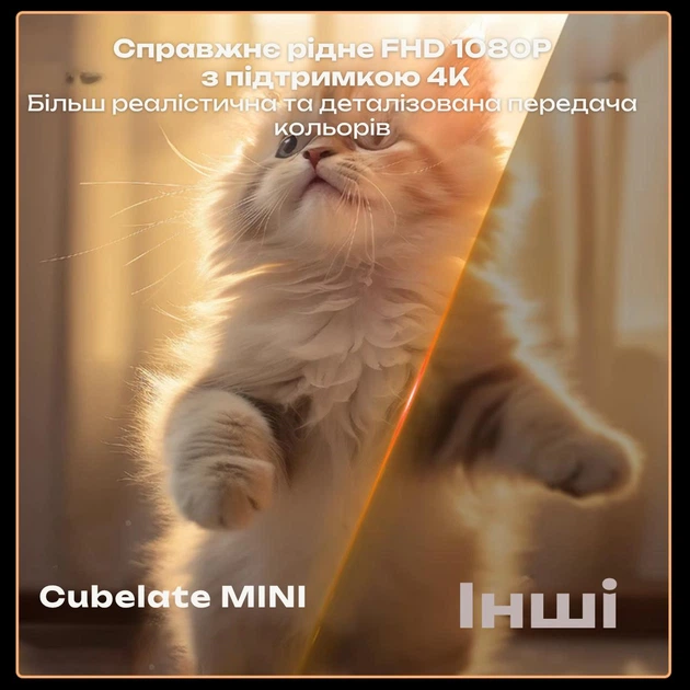 Мини-проектор Everycom Cubelite MINI портативный Android 12 проектор для презентаций и офиса просмотра фильмов Led проектор с Wifi и Bluetooth - изображение 5
