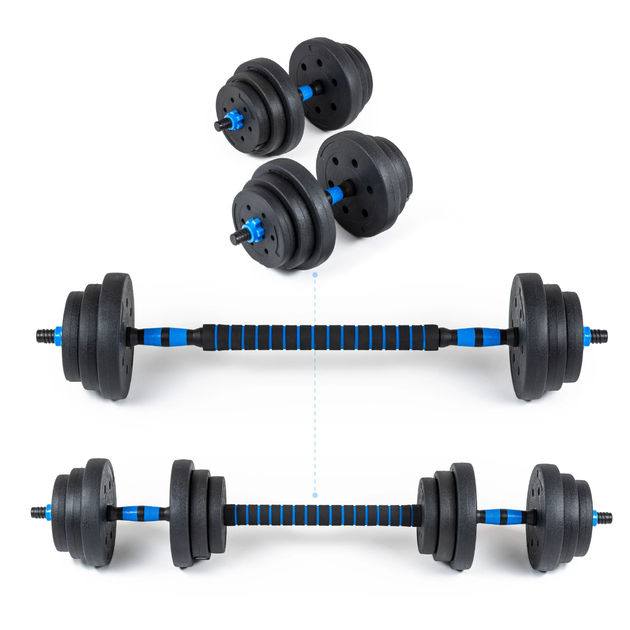 Гантелі розбірні бітумні THUNDER GYM-02 зі з'єднувачем для штанги, 2 x 10 кг - изображение 2