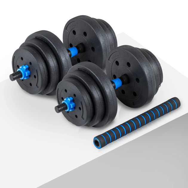 Гантелі розбірні бітумні THUNDER GYM-02 зі з'єднувачем для штанги, 2 x 10 кг - изображение 3