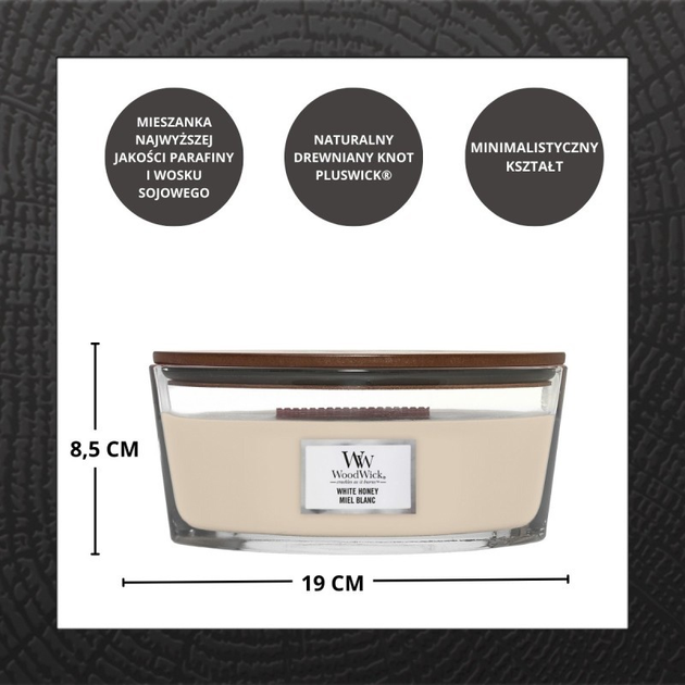 Świeca zapachowa Woodwick White Honey 453 g (5038581077864) - obraz 3
