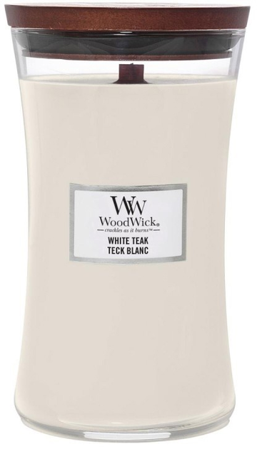Świeca zapachowa Woodwick White Teak 610 g (5038581062136) - obraz 1