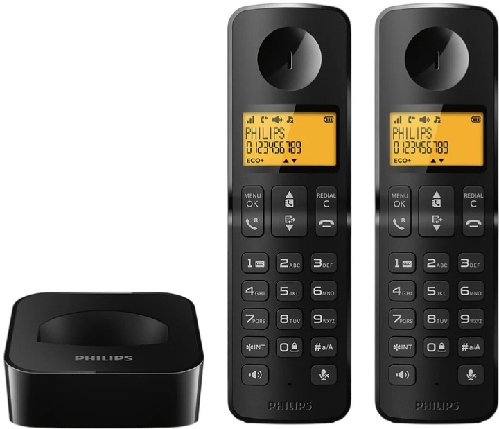 Telefon stacjonarny Philips D2602B/53 Black (4895229128668) - obraz 3