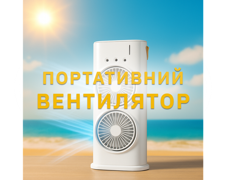Портативный мини вентилятор аккамуляторний 3в1 usb охладитель, кондиционер с увлажнителем - изображение 2