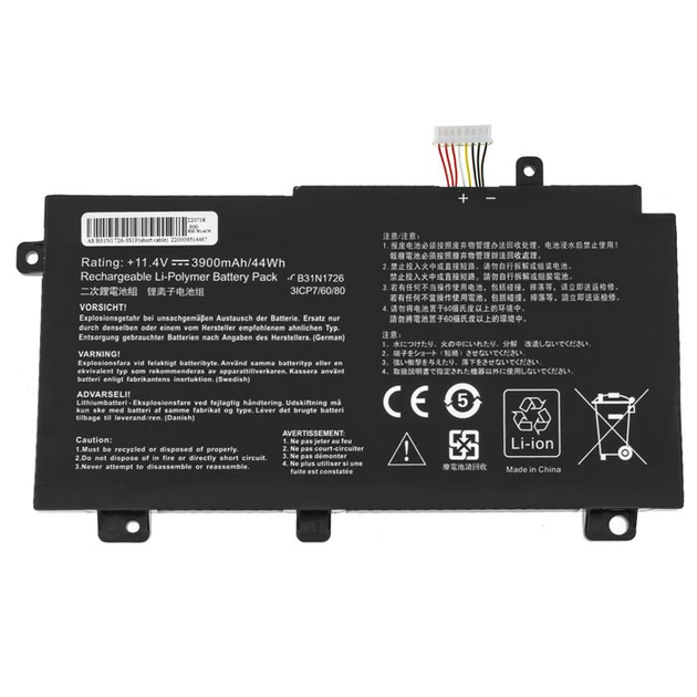 Акумулятор ASUS B31N1726 (Версія 1, FX504GD, FX504GE, FX504GM, FX80GM, FX80GD) 11.4V 3900mAh 44Wh Black - Фото 3 Акумулятор ASUS B31N1726 (Версія 1, FX504GD, FX504GE, FX504GM, FX80GM, FX80GD) 11.4V 3900mAh 44Wh Black - зображення 3