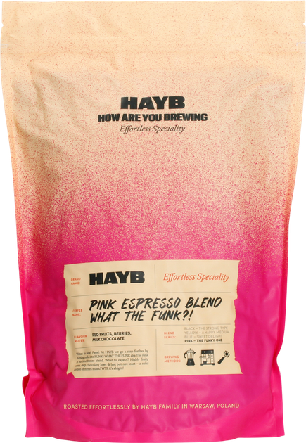 Kawa ziarnista Hayb Pink Espresso Blend What The Funk 1 kg (5904844570130) - obraz 1