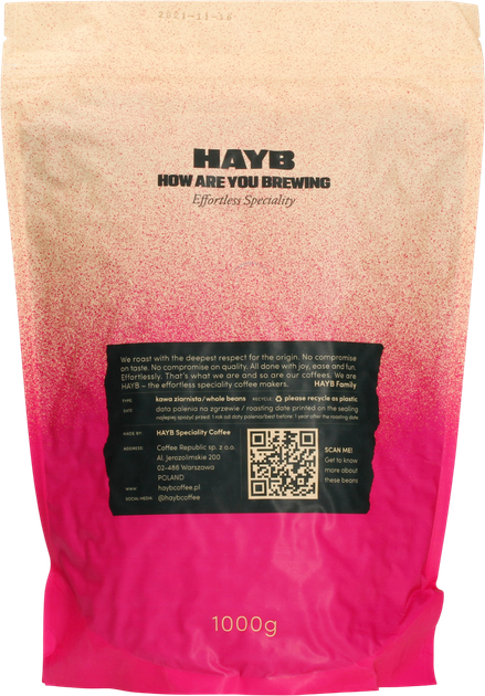 Kawa ziarnista Hayb Pink Espresso Blend What The Funk 1 kg (5904844570130) - obraz 2