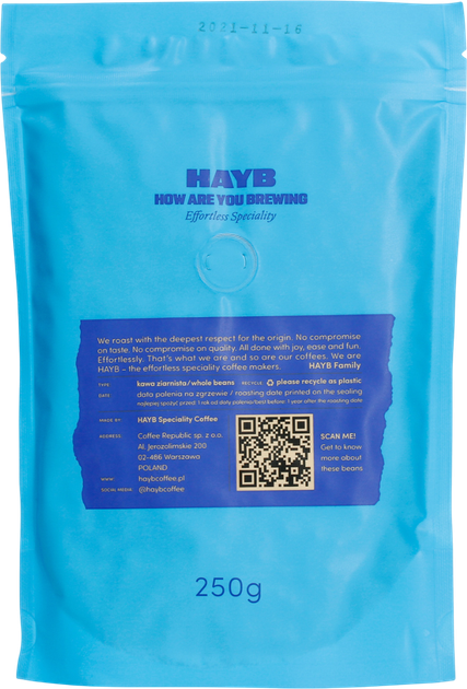 Kawa ziarnista Hayb Się Przelewa Klasyk Filter Blend 250 g (5904844570260) - obraz 2