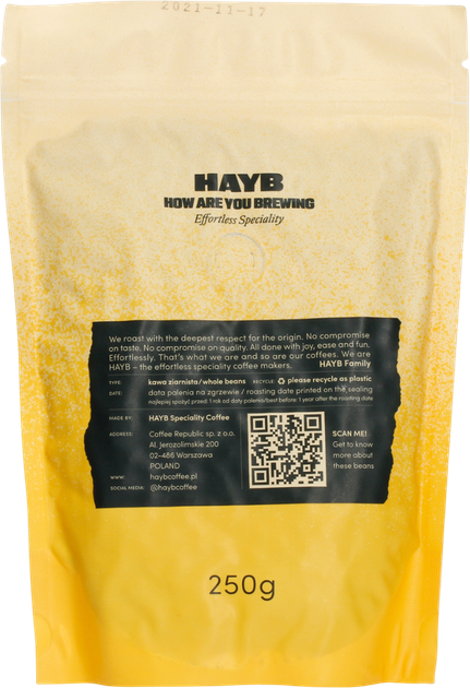 Kawa ziarnista Hayb Yellow Espresso Blend 250 g (5904844570062) - obraz 2