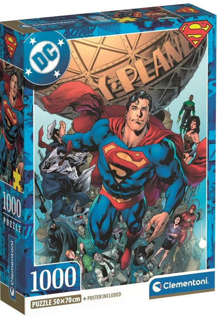 Пазл Clementoni DC Superman 1000 елементів 37505 (8005125375059) - зображення 1