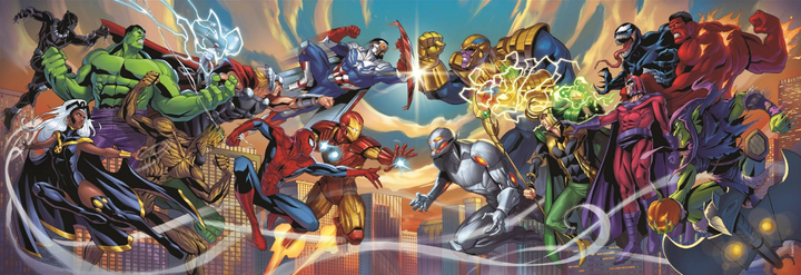 Puzzle Clementoni Marvel Panorama Heroes vs.Villains 1000 elementów 37056 (8005125370566) - obraz 2