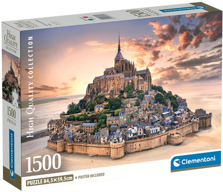 Puzzle Clementoni High Quality The Mount Saint-Michel Rising 1500 elementów 31730 (8005125317301) - obraz 1