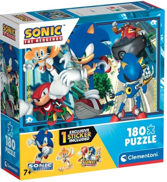 Puzzle Clementoni Super Kolor Sonic The Hedgehog 180 elementów 29798 (8005125297986) - obraz 1