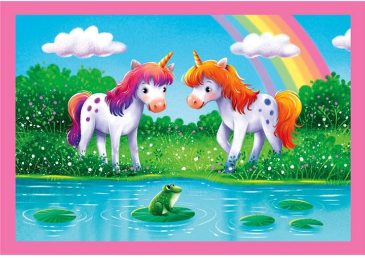 Puzzle Clementoni Super Kolor A Day with Unicorns 4 in 1 21740 (8005125217403) - obraz 3