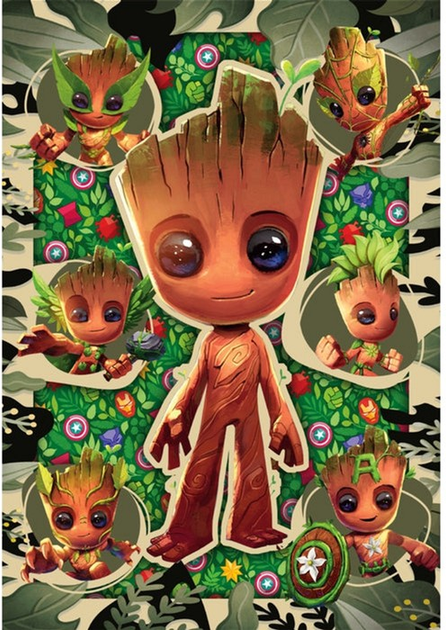 Puzzle Clementoni Super Kolor Marvel Groot 104 elementy 25051 (8005125250516) - obraz 2
