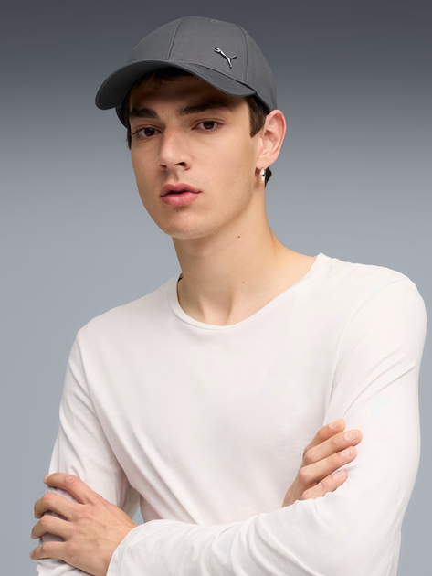 Czapka z daszkiem Puma Ess Metal Cat Bb Cap 2599409 S Szara (4069157710800) - obraz 2