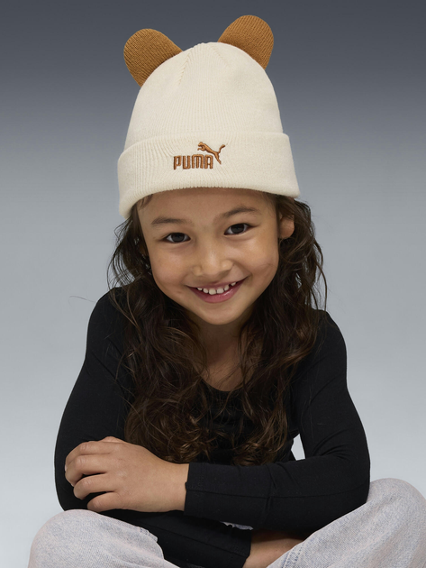 Czapka dziecięca beanie przejściowa Puma Animal Mid Crown Beanie Jr 2656401 Biała (4069157147422) - obraz 2